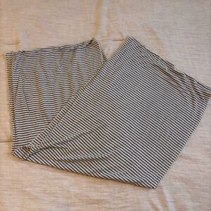 mark Gray and White Striped Infinity Scarf